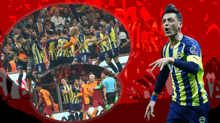 Son Dakika Haberi... Galatasaray-Fenerbahçe derbisinde iki kez saha karıştı Mesut Özile büyük tepki, Muslera...