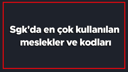 SGK meslek kodları - SGKda en çok kullanılan meslekler ve kodları