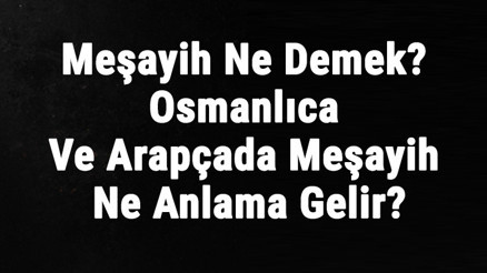 Meşayih Ne Demek Osmanlıca Ve Arapçada Meşayih Ne Anlama Gelir