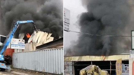 Ankarada geri dönüşüm tesisinde yangın