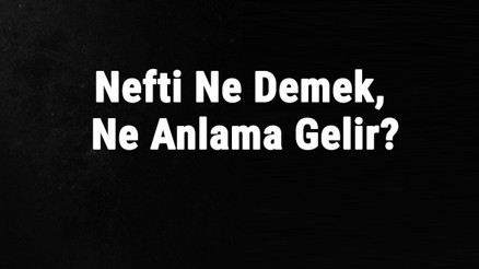 Nefti Ne Demek, Ne Anlama Gelir Nefti Kelimesinin Tdk Sözlük Anlamı