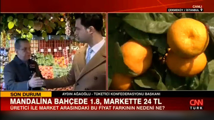 Mandalina bahçede 1.8, markette 24 lira Fiyat farkının nedeni ne