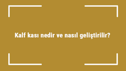 Kalf kası nedir ve nasıl geliştirilir Kalf kası geliştirme hareketleri ve egzersizleri Kalf kası nedir ve nasıl geliştirilir Kalf kası geliştirme hareketleri ve egzersizleri