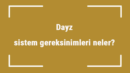 Dayz sistem gereksinimleri neler Dayz için önerilen ve minimum (en düşük) gereksinimler