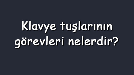 Klavye tuşlarının görevleri nelerdir Bilgisayarda en çok kullanılan klavyedeki tuşlar ve fonksiyonları