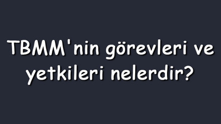 TBMMnin görevleri ve yetkileri nelerdir (Kısaca maddeler halinde) TBMMnin görevleri ve yetkileri nelerdir (Kısaca maddeler halinde)