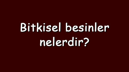 Bitkisel besinler nelerdir ve vitamin yönünden zengin midir