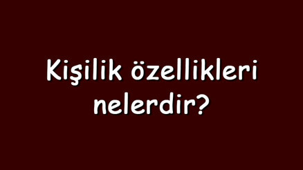 Kişilik özellikleri nelerdir Maddeler halinde kişisel ve karakter özellikleri