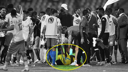 Afrika Uluslar Kupası maçında Benjamin Tettehden Boupendzaya yumruk Gana-Gabon maçında ortalık karıştı...