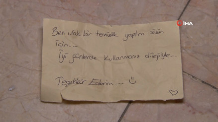 Önce çaldı sonra not bırakıp kaçtı