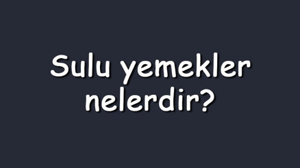 Sulu yemekler nelerdir Etli ve etsiz sulu yemek çeşitleri listesi ve isimleri