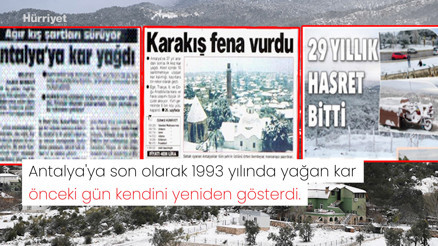 Antalyaya 29 yılın sonra yol kapatan kar... Antalyaya 29 yılın sonra yol kapatan kar...