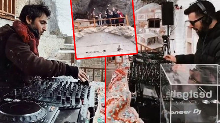 Sümela Manastırında tepki çeken görüntüler Diskovari eğlence tartışması...