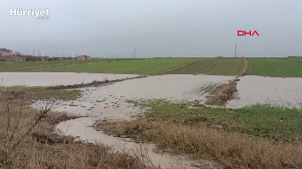 Çorlu deresi taştı, bazı tarım alanları sular altında kaldı