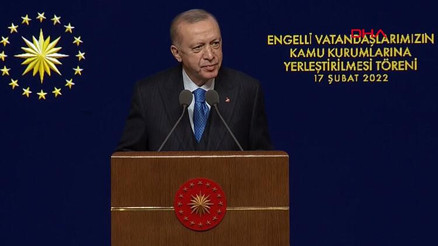 Cumhurbaşkanı Erdoğan, Engelli Memur Ataması Programında açıklamalarda bulundu Cumhurbaşkanı Erdoğan, Engelli Memur Ataması Programında açıklamalarda bulundu