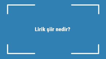 Lirik şiir nedir Özellikleri nelerdir Lirik şiir yazan önemli şairler Lirik şiir nedir Özellikleri nelerdir Lirik şiir yazan önemli şairler
