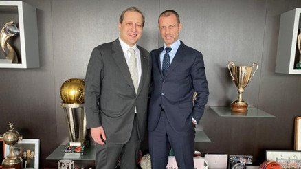 Burak Elmas, UEFA Başkanı Ceferin ile görüştü