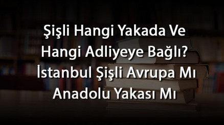 Şişli Hangi Yakada Ve Hangi Adliyeye Bağlı İstanbul Şişli Avrupa Mı Anadolu Yakası Mı