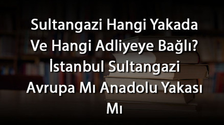 Sultangazi Hangi Yakada Ve Hangi Adliyeye Bağlı İstanbul Sultangazi Avrupa Mı Anadolu Yakası Mı