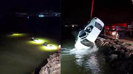 Denize uçan otomobilde 2 kişi kurtuldu, sürücü öldü
