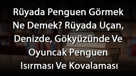 Rüyada Penguen Görmek Ne Demek Rüyada Uçan, Denizde, Gökyüzünde Ve Oyuncak Penguen Isırması Ve Kovalaması Rüyada Penguen Görmek Ne Demek Rüyada Uçan, Denizde, Gökyüzünde Ve Oyuncak Penguen Isırması Ve Kovalaması