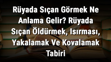 Rüyada Sıçan Görmek Ne Anlama Gelir Rüyada Sıçan Öldürmek, Isırması, Yakalamak Ve Kovalamak Tabiri Rüyada Sıçan Görmek Ne Anlama Gelir Rüyada Sıçan Öldürmek, Isırması, Yakalamak Ve Kovalamak Tabiri