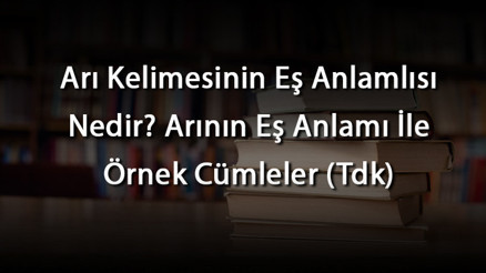 Arı Kelimesinin Eş Anlamlısı Nedir Arının Eş Anlamı İle Örnek Cümleler (Tdk)