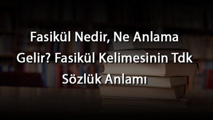 Fasikül Nedir, Ne Anlama Gelir Fasikül Kelimesinin Tdk Sözlük Anlamı