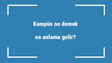 Kampüs ne demek, ne anlama gelir TDKya göre kampus ödemenin sözlük anlamları