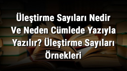 Üleştirme Sayıları Nedir Ve Neden Cümlede Yazıyla Yazılır Üleştirme Sayıları Örnekleri