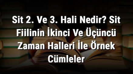Sit 2. Ve 3. Hali Nedir Sit Fiilinin İkinci Ve Üçüncü Zaman Halleri İle Örnek Cümleler