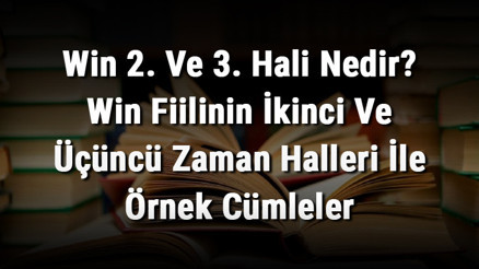 Win 2. Ve 3. Hali Nedir Win Fiilinin İkinci Ve Üçüncü Zaman Halleri İle Örnek Cümleler
