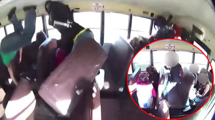 Dehşet anı kamerada Bir otobüs dolusu çocuk kâbusu yaşadı