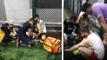 Halı sahada ölümden döndü Sağlık ekipleri hemen müdahale etti