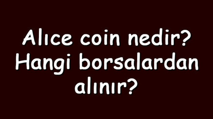 Alıce coin nedir Hangi borsalardan alınır Myneighboralice ne zaman çıktı Ne iş yapar