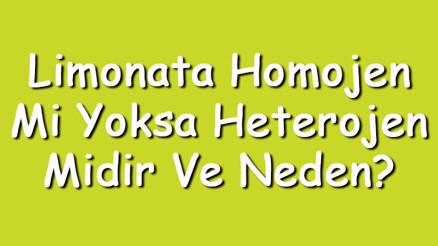 Limonata homojen mi yoksa heterojen midir ve neden
