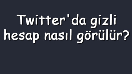 Twitterda gizli hesap nasıl görülür Twitter gizli hesapları görme ve bakma