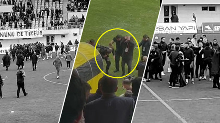 Bayburt Özel İdare Spor - Bodrumspor maçında büyük olaylar Hakemler ısınmaya dahi çıkamadı (Bodrumspor 2. Lig Play-Off finaline yükseldi)