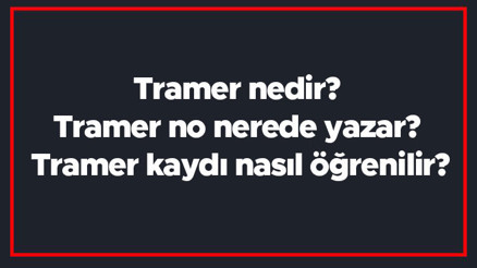 Tramer nedir Tramer no nerede yazar Tramer kaydı nasıl öğrenilir