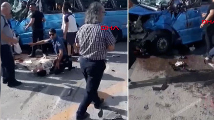 Ankarada minibüs kazası Çok sayıda yaralı var