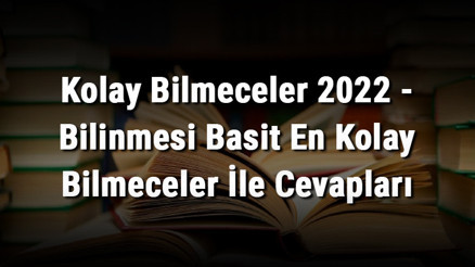 Kolay Bilmeceler 2023 - Bilinmesi Basit En Kolay Bilmeceler İle Cevapları