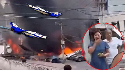 Çin’de büyük panik Savaş jeti evlerin üzerine düştü