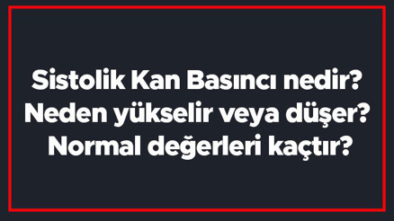 Sistolik Kan Basıncı nedir Neden yükselir veya düşer Normal değerleri kaçtır Sistolik Kan Basıncı nedir Neden yükselir veya düşer Normal değerleri kaçtır