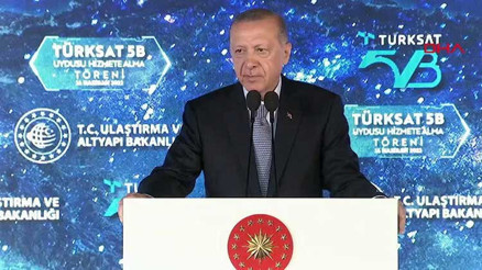 Cumhurbaşkanı Erdoğan, Türksat 5B Uydusu Hizmete Alma Törenine katıldı Cumhurbaşkanı Erdoğan, Türksat 5B Uydusu Hizmete Alma Törenine katıldı