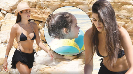 Hande Erçel plaja indi