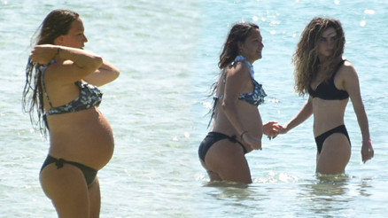 Bebek göründü... 7 aylık hamile Gupse Özay tatilde