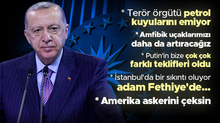 Cumhurbaşkanı Erdoğan gazetecilerin sorularını yanıtladı: Amerika askerini çeksin Cumhurbaşkanı Erdoğan gazetecilerin sorularını yanıtladı: Amerika askerini çeksin