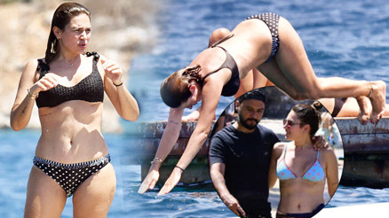 Buse Varolun deniz keyfi... Şov yaptı