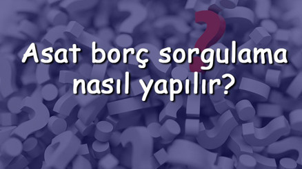 Asat borç sorgulama nasıl yapılır Telefon numarası veya E-Devlet ile ASAT borç nasıl sorgulanır