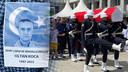 Şehit bekçi için İstanbul Emniyet Müdürlüğünde tören